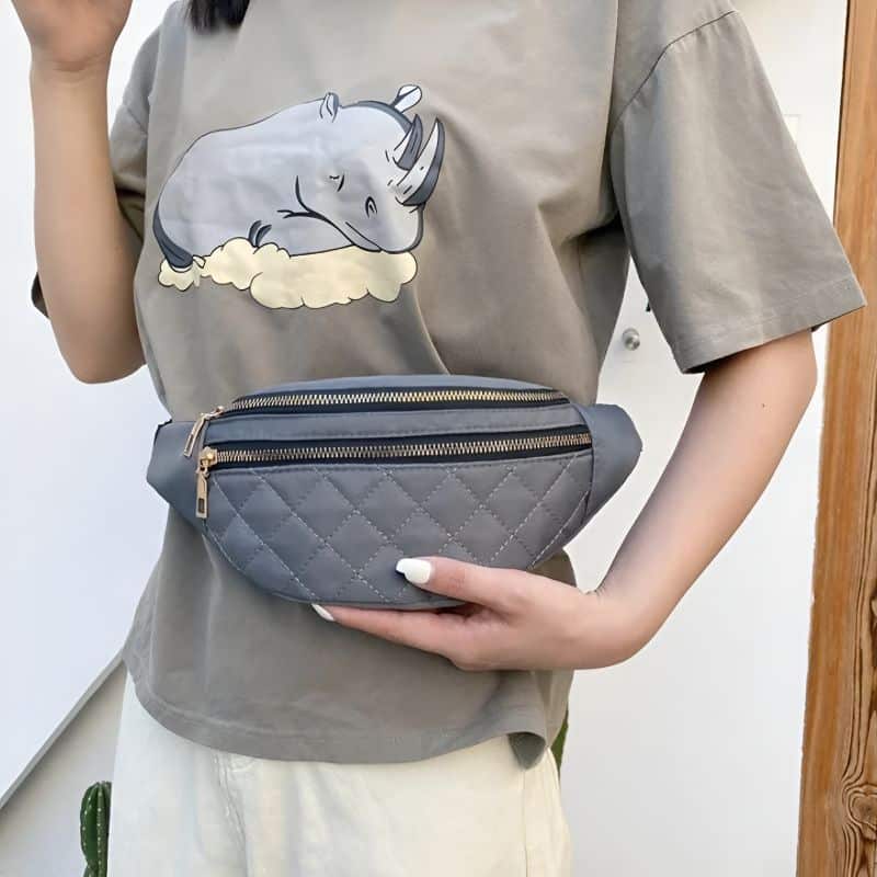 Grey women's evening fanny pack