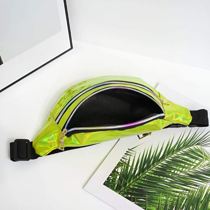 Holographic fanny pack interior