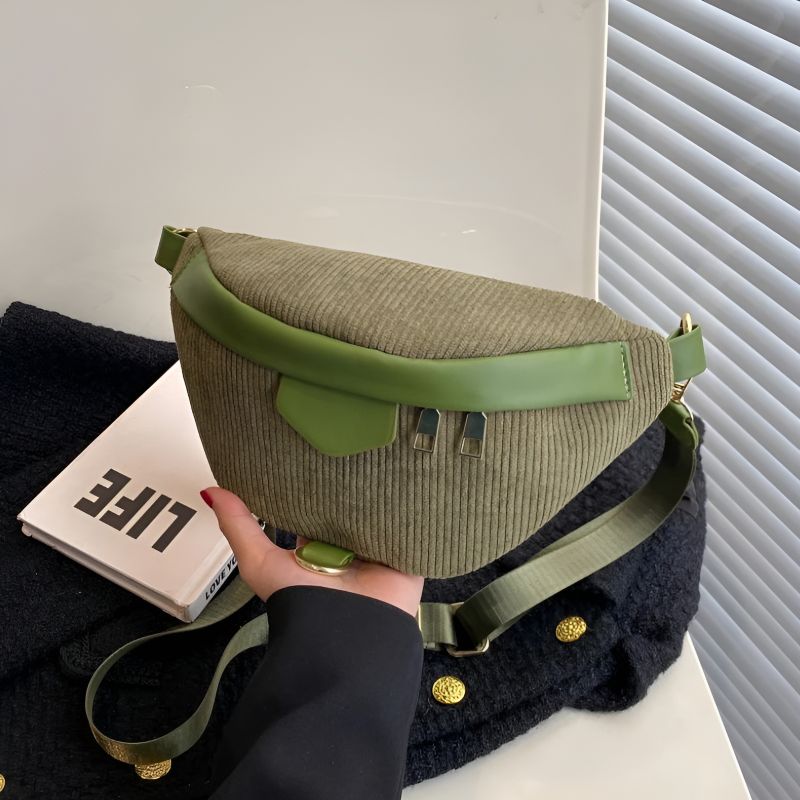 green corduroy fanny pack