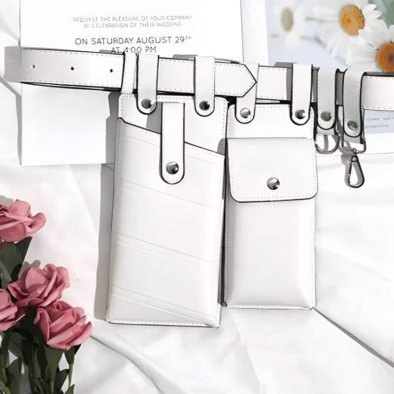 Women's leather belt fanny pack