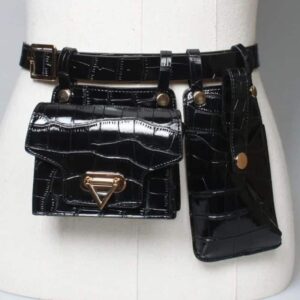 Crocodile leather fanny pack