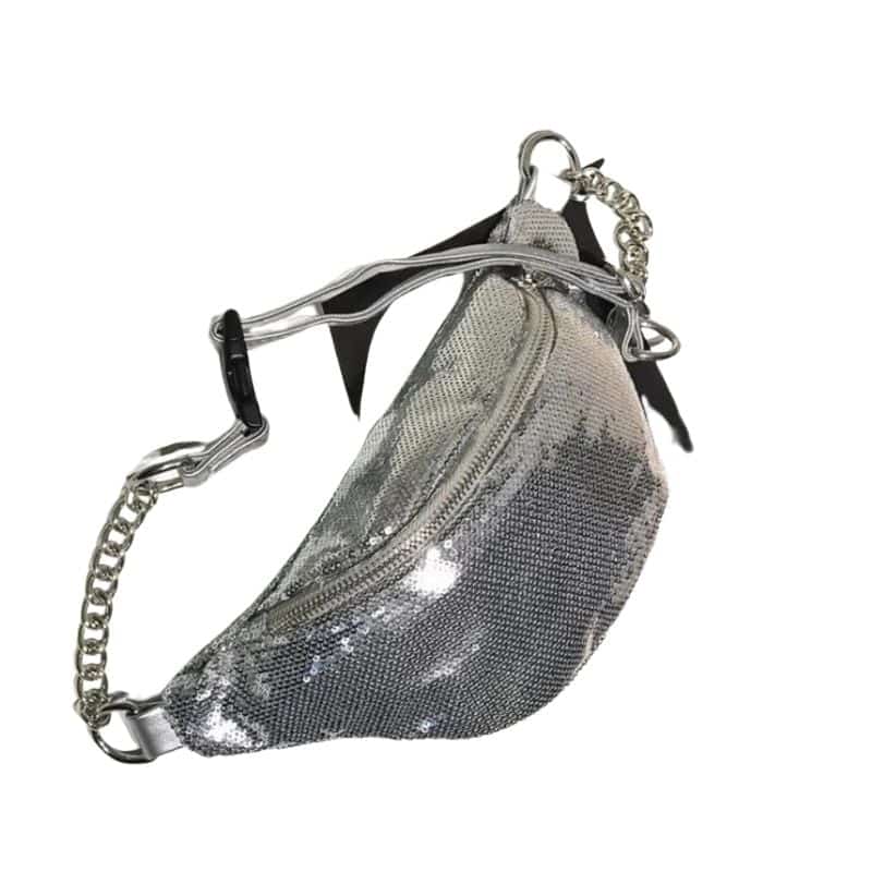 Glittery leather fanny pack design