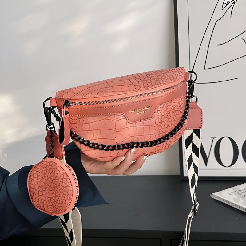Pink women's fall fanny pack view