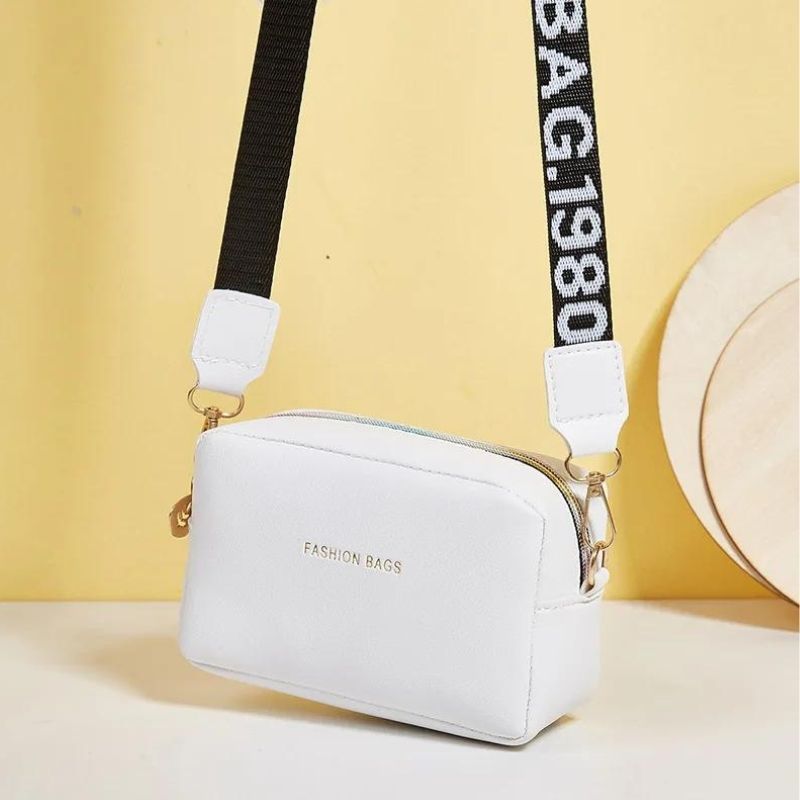 Cheap black leather women's fanny pack with shoulder strap