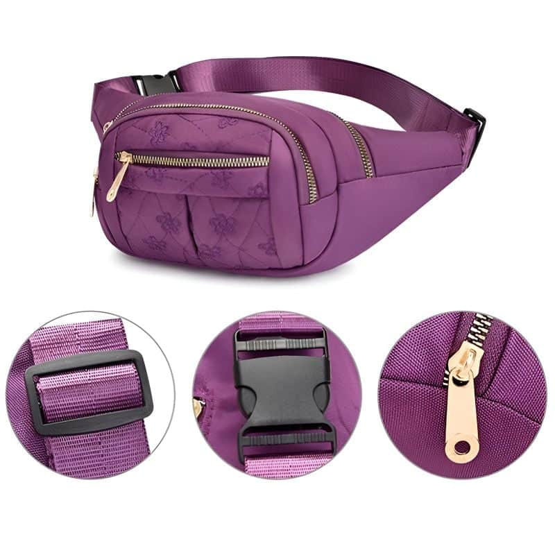 High-quality chic purple women's belt bag