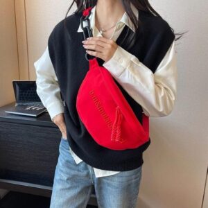 Women's red fanny pack