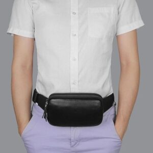 Small leather men's fanny pack