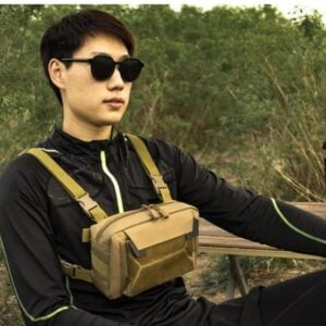 Men's fabric fanny pack with suspender
