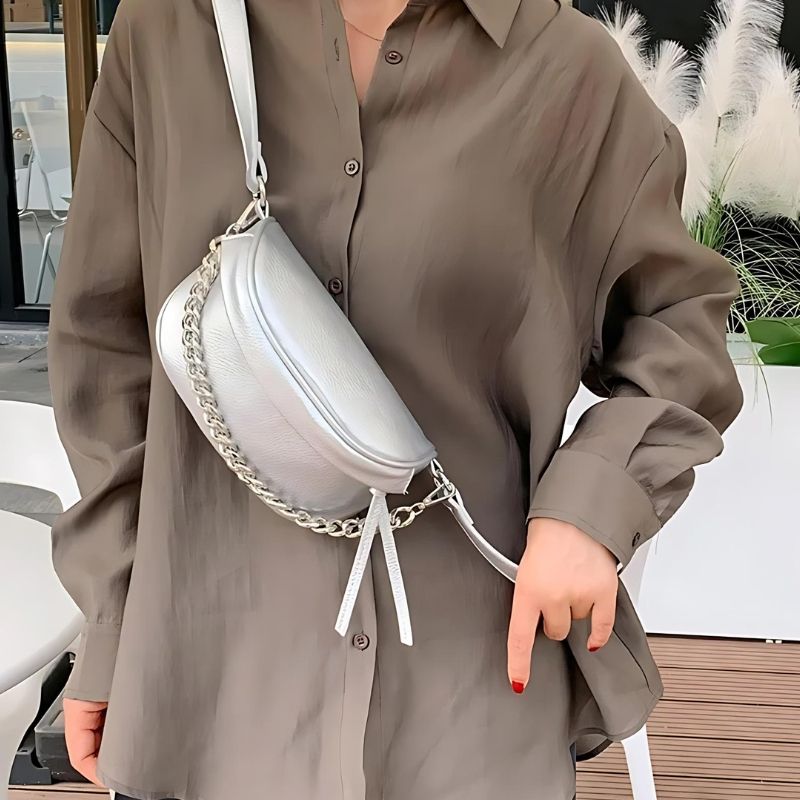 Pretty silver women's fanny pack