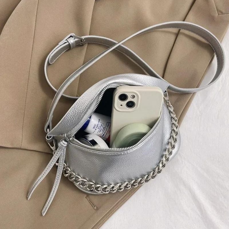 Silver women's fanny pack quality