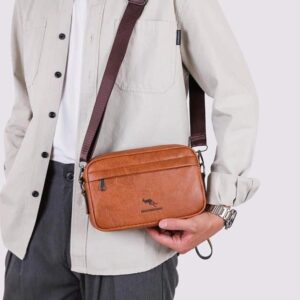 Men's leather crossbody fanny pack