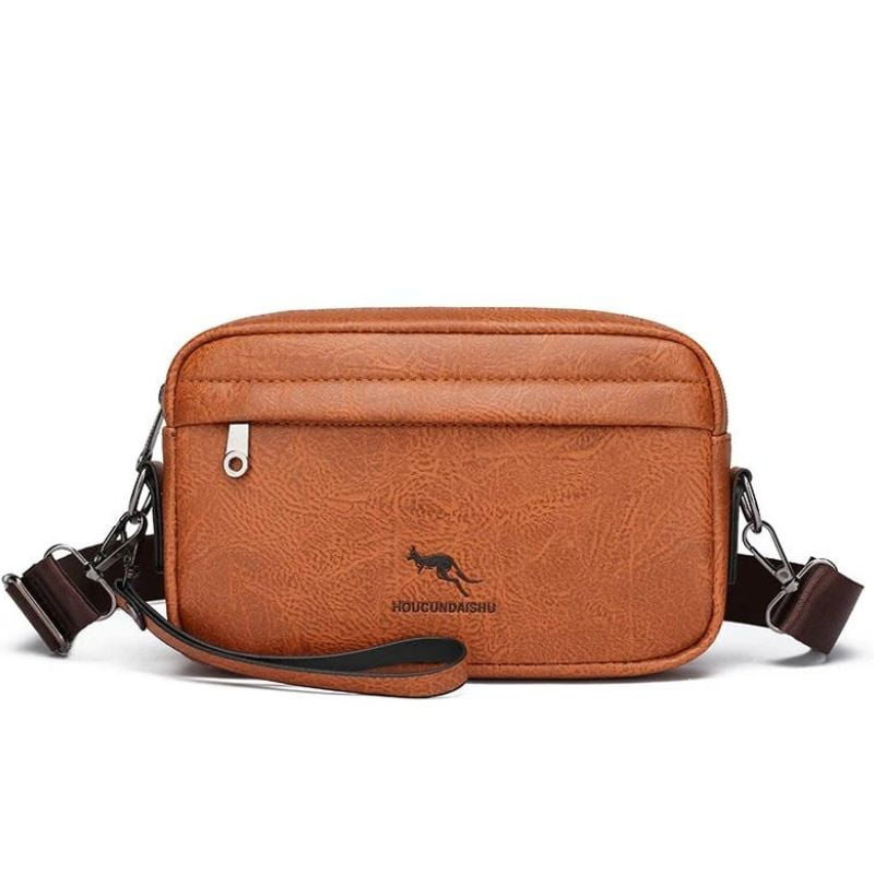 Men's leather crossbody fanny pack