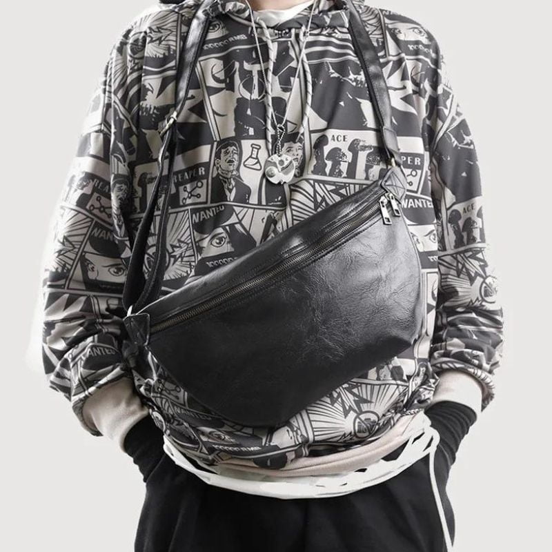 Durable vintage men's crossbody fanny pack