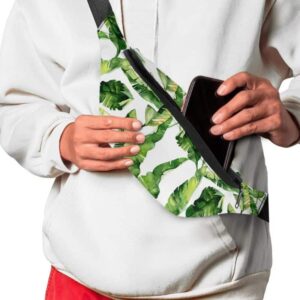 men's white and green fanny pack