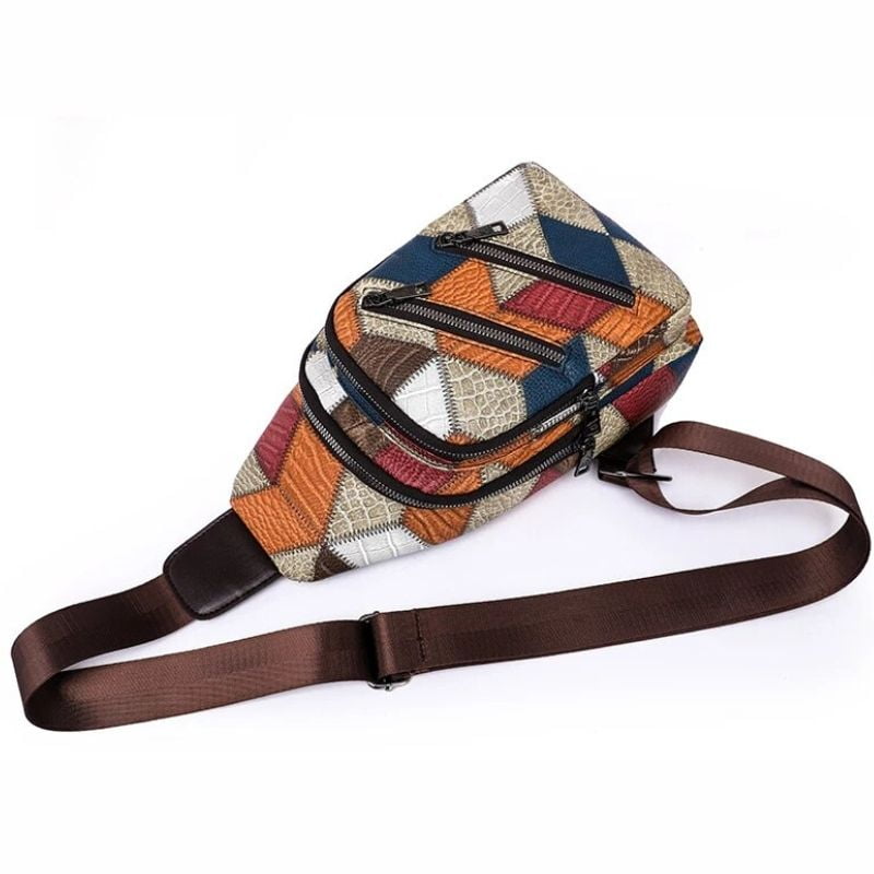 Pretty leather and fabric fanny pack