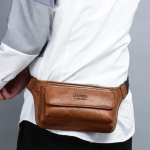 Luxury men's leather fanny pack