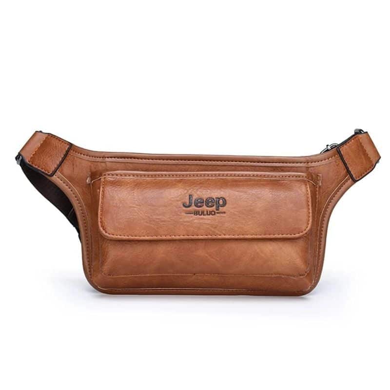 luxury men's leather fanny pack