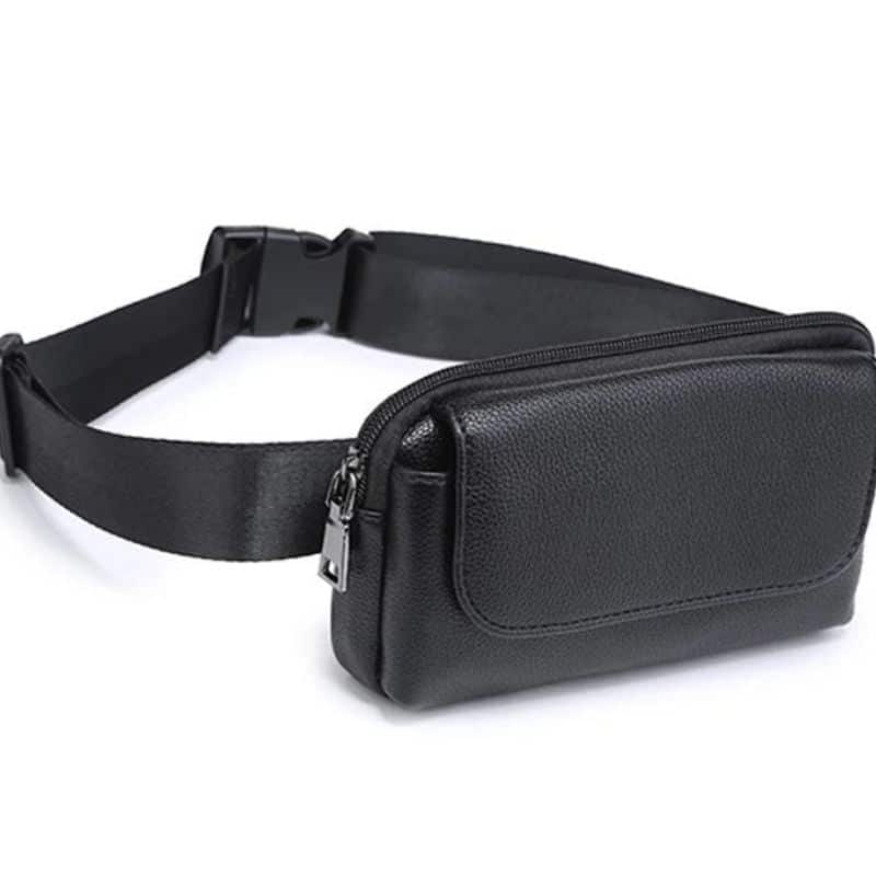 Small leather men's fanny pack
