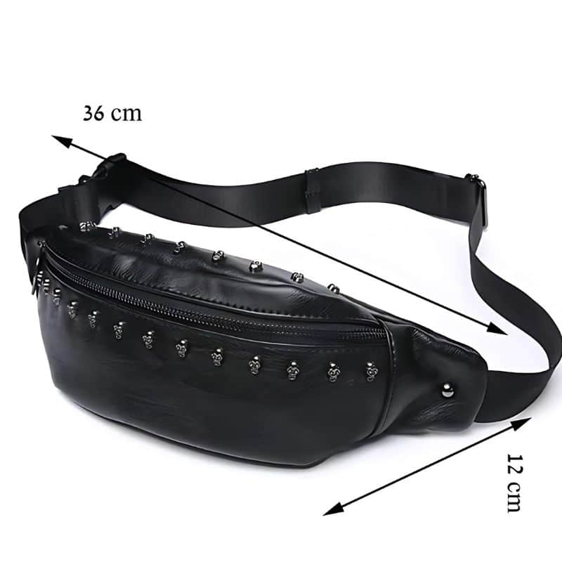 Men's leather shoulder-carry fanny pack design