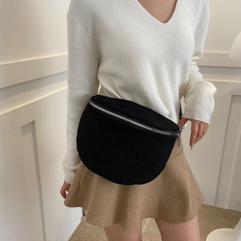 Black Suede Fanny Pack Design