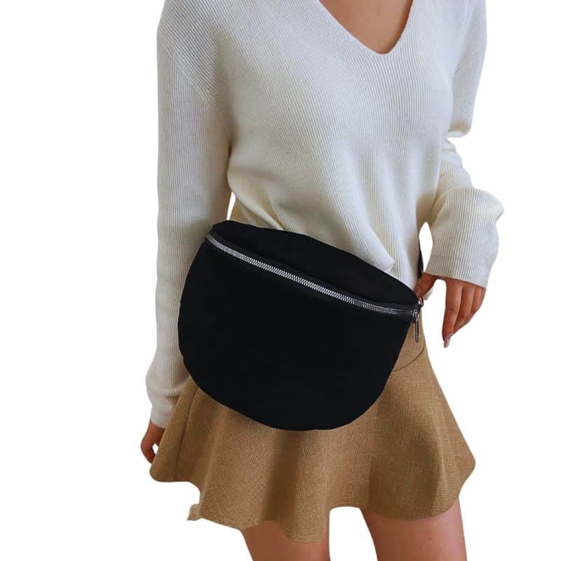 Black Suede Fanny Pack Quality