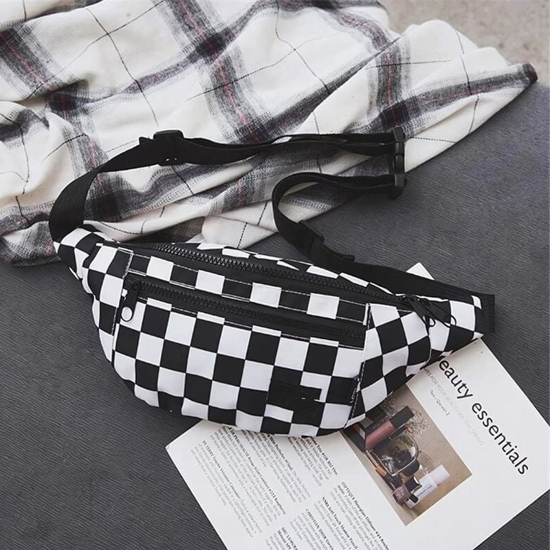 checkered men's fanny pack design