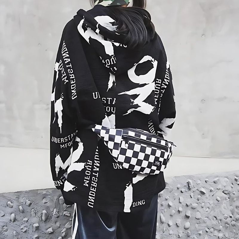 Men's checkered fanny pack
