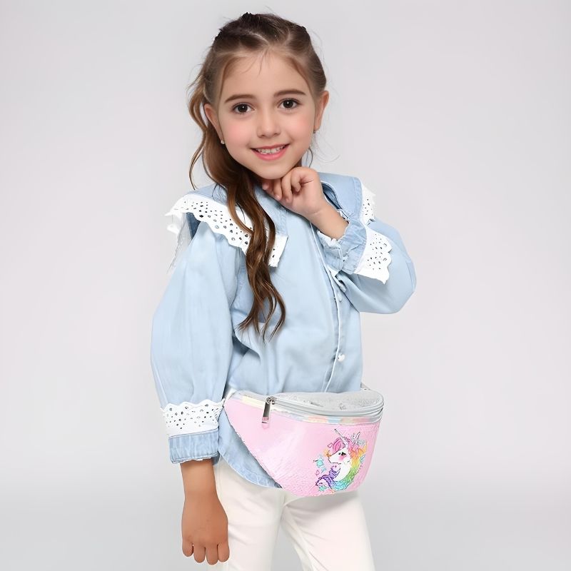 cute glitter kid fanny pack
