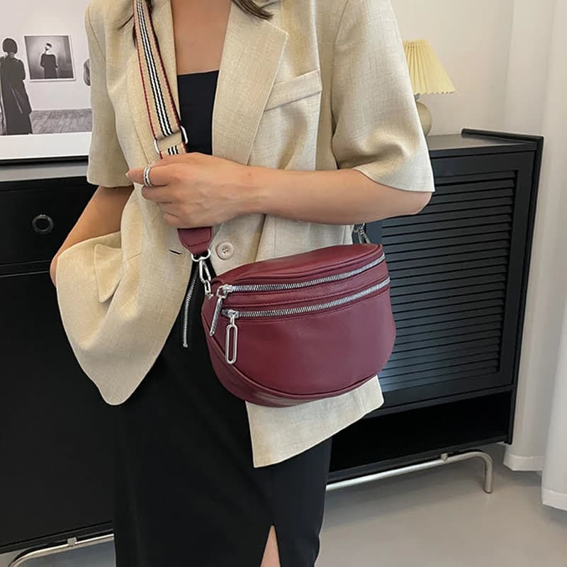 Burgundy women's crossbody fanny pack