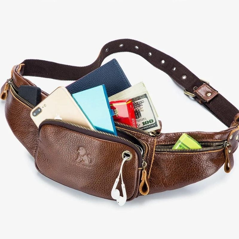 Practical men's multi-pocket fanny pack