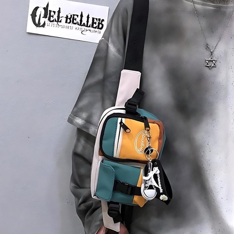 Aesthetic multicoloured men's fanny pack