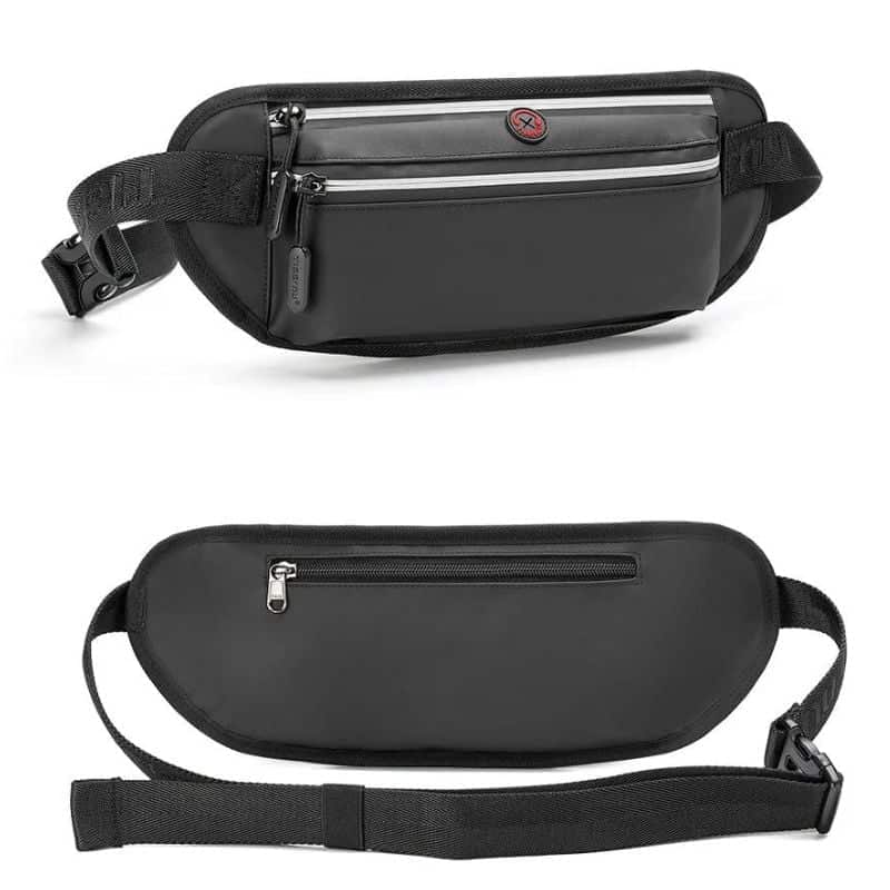 Men's three-pocket nylon fanny pack design