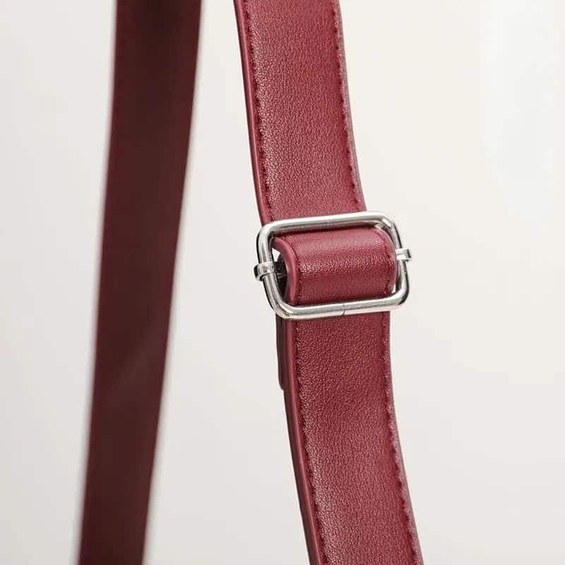 Chic burgundy Italian fanny pack with buckle