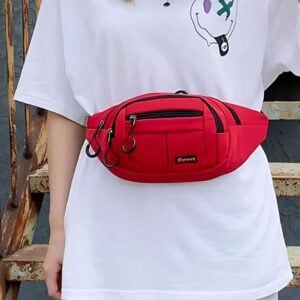 Red men's fanny pack