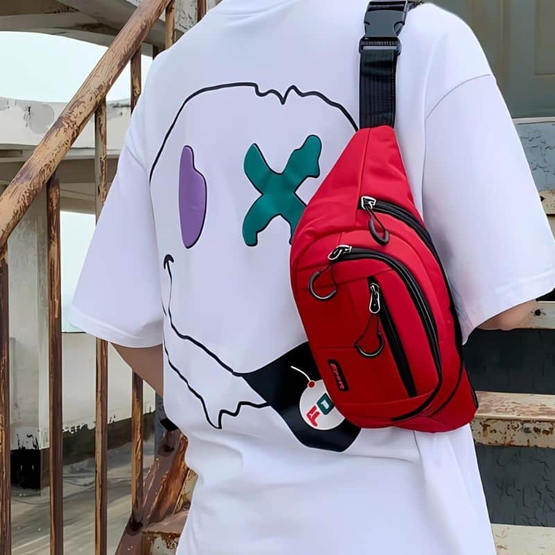 Red men's fanny pack quality