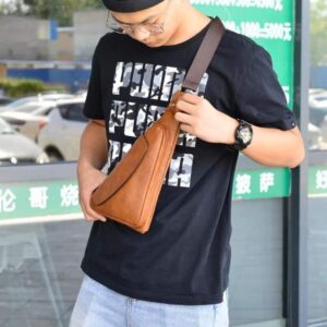 Men's faux leather fanny pack