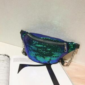 Green glitter fanny pack