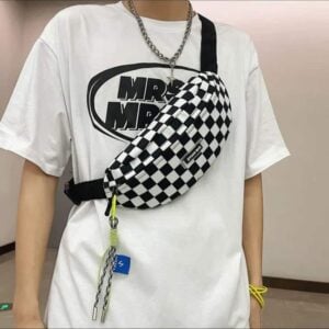 Men's checkered fanny pack
