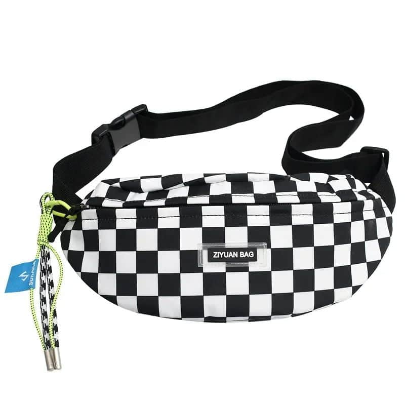 Men's checkered fanny pack