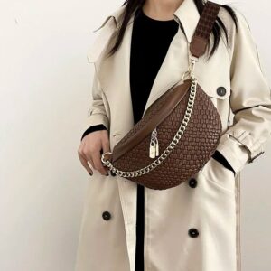 Leather and braid fanny pack