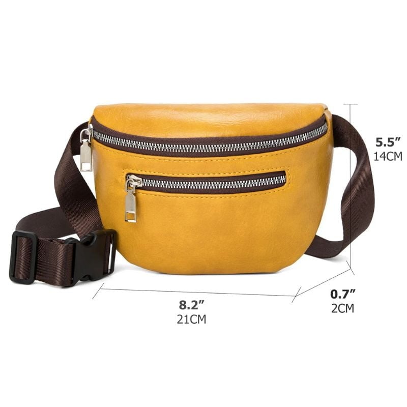 Mustard yellow fanny pack Dimensions