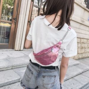 Pink glitter fanny pack