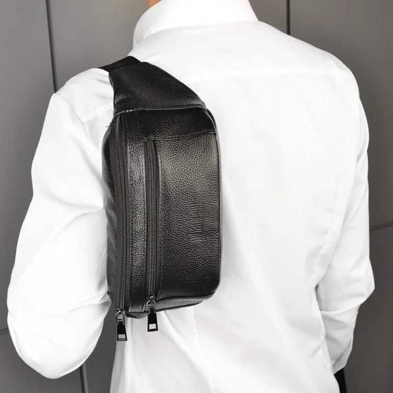 Modern leather fanny pack for men - Image 2
